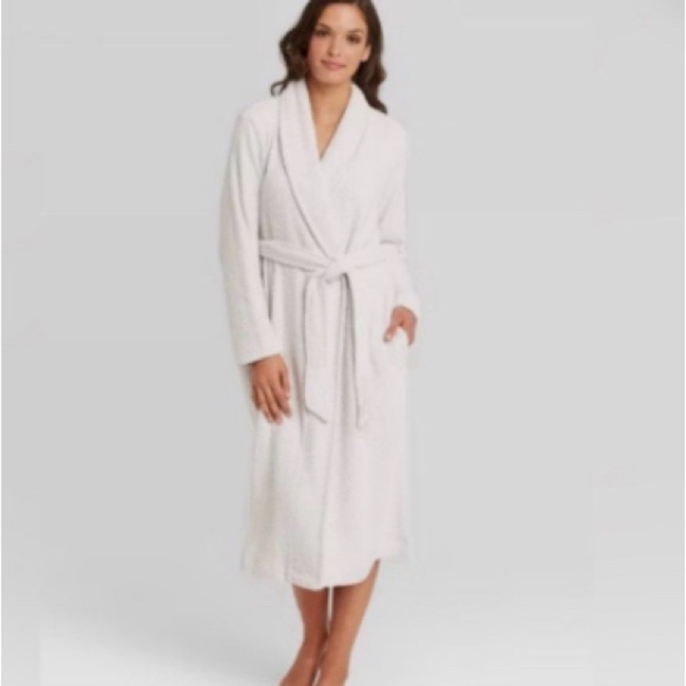Stars Above White Plush Robe